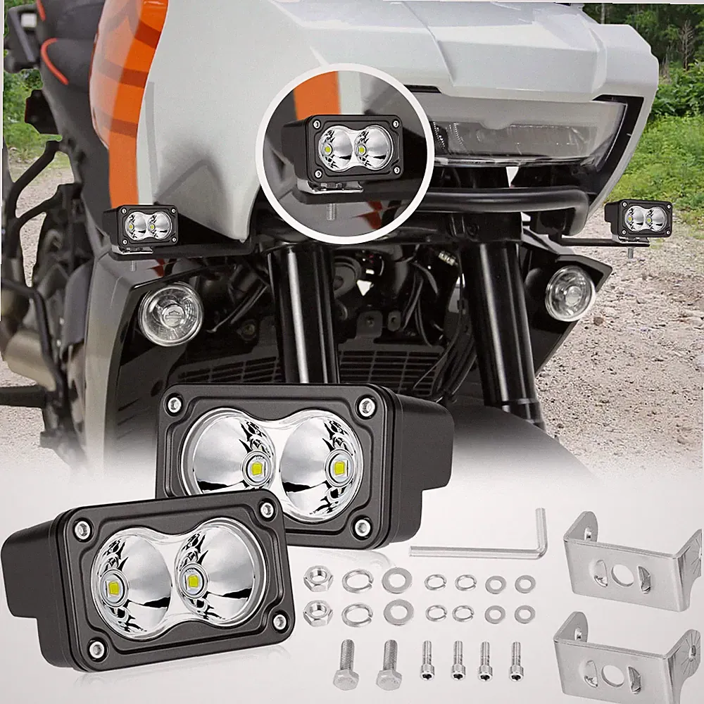2X3" LED Cube Light Spot Pods Daytime Safety Lamp for Motorcycle Bike Crash Bar