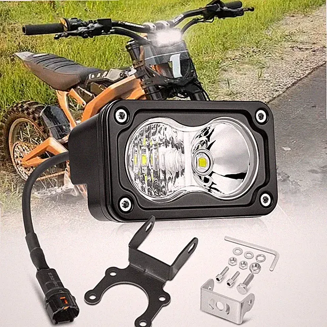 3" LED Front Headlight Cube Pods PLUG & PLAY For E-Bike Dirt Bike Motorcycle 12V