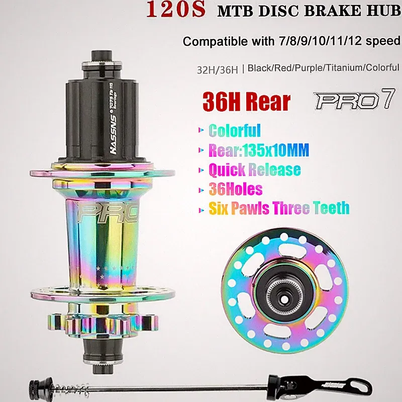 36/32Holes Hub MTB Bicycle Rear Hub for 4 Palin Noisy Cube Bicycle 6 Pawl Hubs