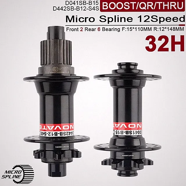 4 Pawls MTB Bike Cubes Axle Boost Front 2 Rear 6 Bearing 32 Holes 12 Speed Hubs