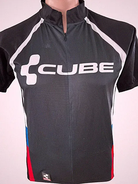 CUBE Cycle Cycling 1/2 Zip Black BIKE JERSEY SHIRT Mens M Medium