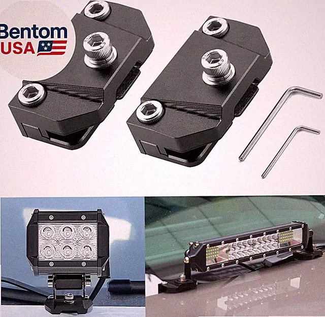 Ditch Light Brackets Hood Mount - 2PCS Universal LED Light Bar Mounting Brackets