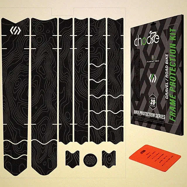 Gravel Bike Frame Protection Set 20 Piece Wrap for Tubes and Chainstay
