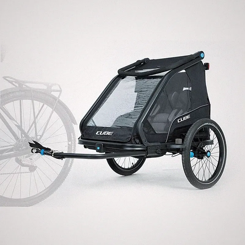Kids Bicycle Trailer Double Black 128450000 Cube Transport