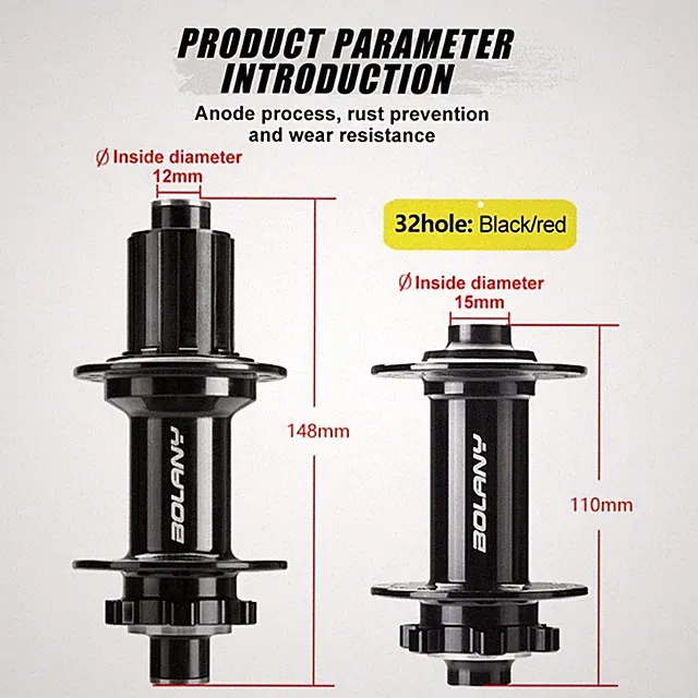 Mountain Bike Thru Axle Cube Hubs 6 Pawls 32H Boost 110x15/148x12mm Hub XD HG MS