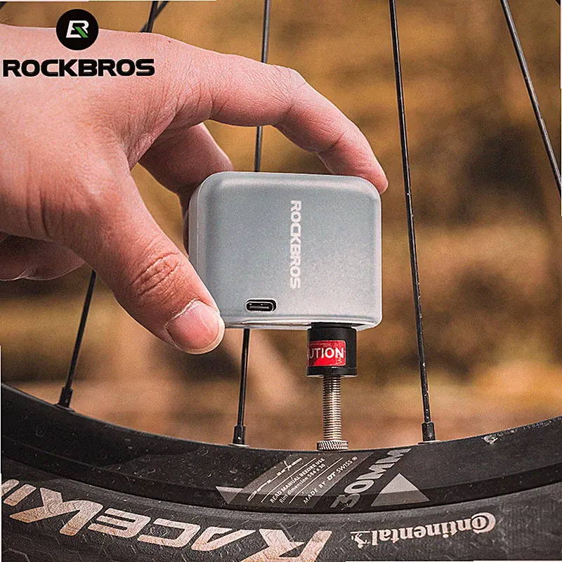 ROCKBROS AS1 Mini Electric Tire Pump Cube Tiny Bicycle Inflator Portable 100PSI
